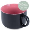 Elanze Designs Large Color Pop 24 ounce Ceramic Jumbo Soup Mugs Set of 4, Pink - 2 of 4
