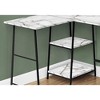 Monarch Specialties Computer Desk Home Office Corner Storage Shelves  L Shape Metal Laminate White Marble Look Black Contemporary Modern - 4 of 4