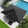 Crestlive Products 11.5'x11.5' Luxury Aluminum Frame Double Top Round Offset Cantilever Umbrella Black: UV-Resistant, Rustproof, Crank Tilt - 2 of 4