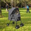 BestMassage Dog Stroller Pet Stroller Folding Dog Cat Carrier Rear Brakes for Small Medium Pets - 2 of 4