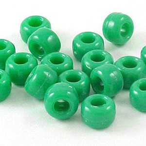 John Bead 1000pcs 9mm Plastic Crow Beads Green Pony Bead - 1 of 1