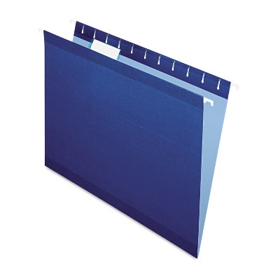 Pendaflex Reinforced Hanging Folders 1/5 Tab Letter Navy 25/Box 415215NAV