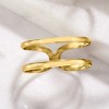 RS Pure by Ross-Simons 14kt Yellow Gold 2-Band Open-Space Ring - 3 of 4