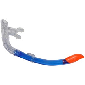 Swimline Dry Top Silicone Snorkel with Purge Valve – 17" - Blue & Orange - 1 of 3