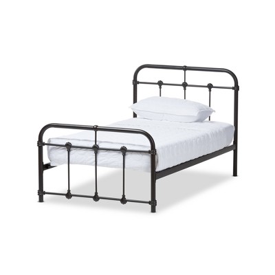 target black metal bed