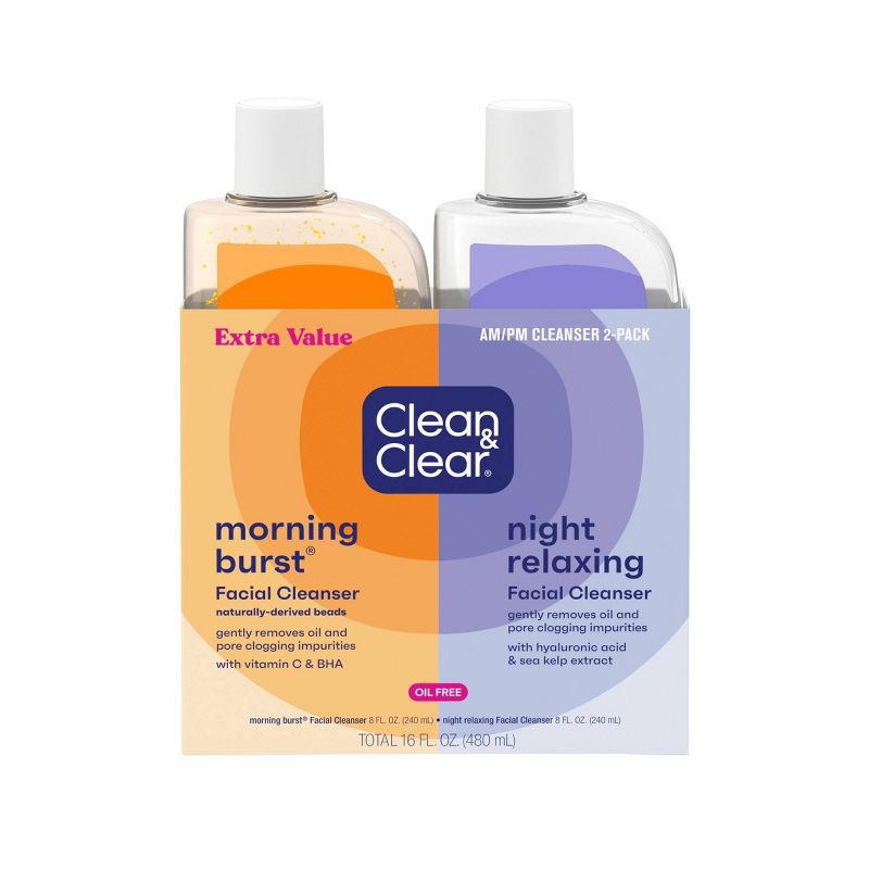 Clean &#38; Clear Day &#38; Night Face Wash, Oil-Free &#38; Hypoallergenic - Lavender and Orange - 16oz - 2pk, 3 of 13