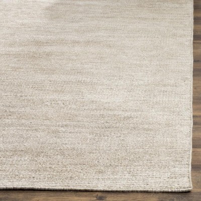 Light Grey Hand-Knotted Wool and Viscose 8' x 10' Area Rug