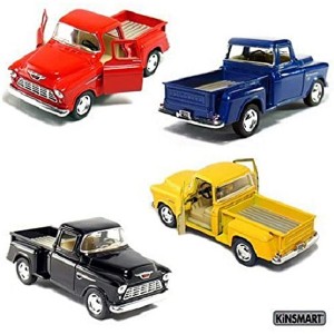KiNSMART 1955 Chevrolet Stepside Pickup Truck 5 Inch 1:32 Scale Die Cast Metal Little Truck (-4Set) - 1 of 1