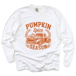 Simply Sage Market Pumpkin Spice Season Truck Distressed Garment Dyed Long Sleeve - 1 of 4
