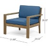 2pc Outdoor Dining Chairs with Cushions Santa Ana Club Chairs-Christopher Knight Home - 4 of 4