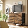 Wide Dresser with 6 Drawers, Fabric TV Stand for 50 Inch TV, Metal Frame, Wooden Top, Fabric Storage Dresser for Bedroom, Hallway, Entryway, - 2 of 4