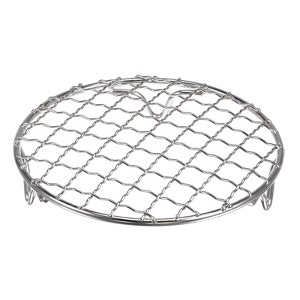 Unique Bargains Stainless Steel Round Cross Wire Barbecue Grill with Legs - 1 of 4