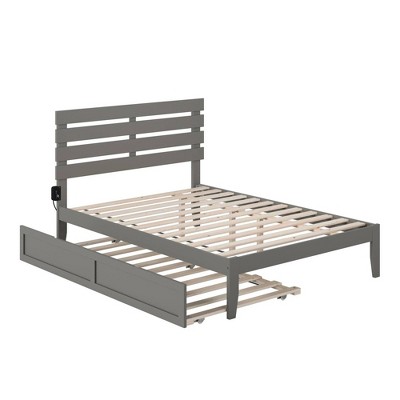Oxford Gray Full Bed with Trundle and USB Charger