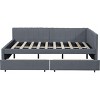 Streamdale Full Size Upholstered Daybed with Storage Drawers - Gray Linen - 4 of 4