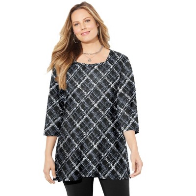 Catherines Women's Plus Size Easy Fit Squareneck Tunic