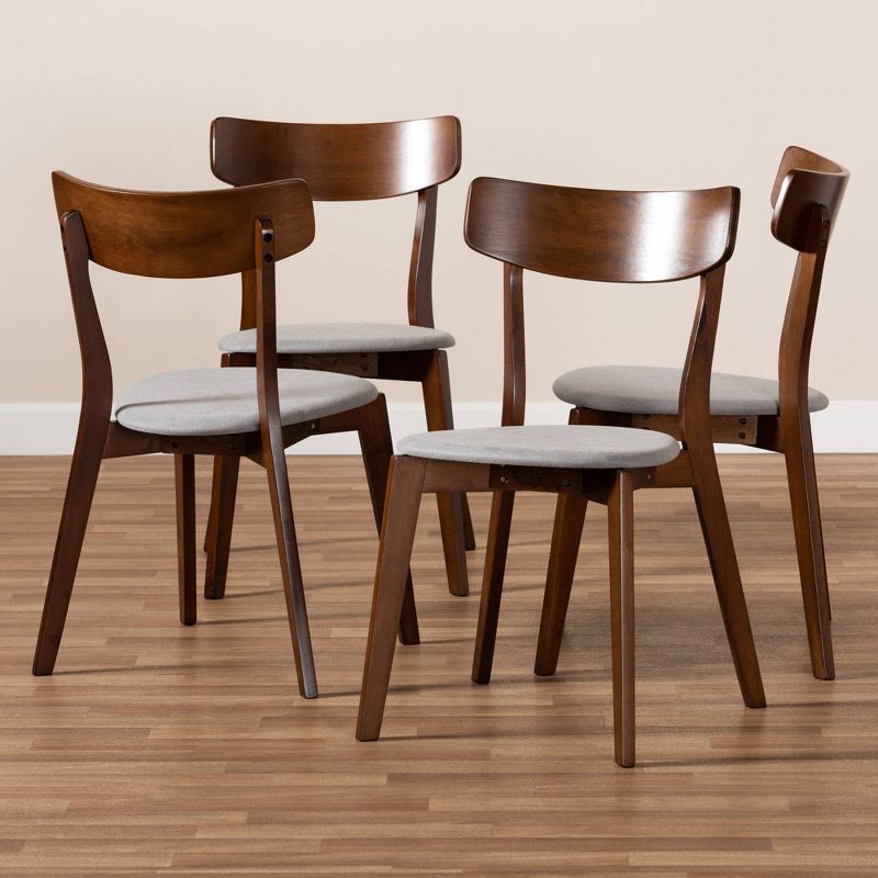Set of 4 Iora Upholstered Wood Dining Chairs - Baxton Studio, 6 of 9