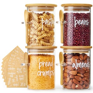 Talented Kitchen 4 Pack Glass Storage Containers with Lids for Storing Dry Goods, Grains and Nuts, 17 oz Stackable Airtight Food Storage - 1 of 4