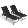 Crestlive Products Outdoor Lounger Aluminum Adjustable Chaise Lounge Chairs with Arms (Set of 2) - 2 of 4