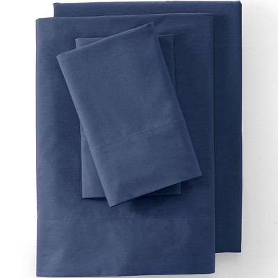 Lands' End 400 Thread Count Organic Cotton Percale Bed Sheet Set
