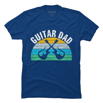 Men's Design By Humans Retro Dueling Electric Guitar Dad By DragonTee T-Shirt