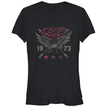 Juniors Womens Lost Gods 1973 Eagle American Flag T-Shirt