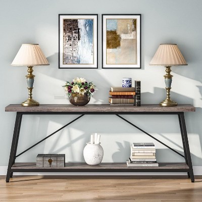 Hommoo 70.9 Inch Long Sofa Table with Shelves