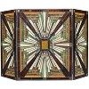 Chloe Lighting Innes Tiffany-Style 3pcs Folding Mission Fireplace Screen 45" Wide - 4 of 4