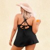 Women's Plus Size Ribbed Tie-Back Swimsuit Dress - Cupshe - 3 of 4