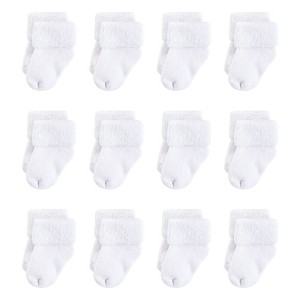 Touched by Nature Baby Unisex Organic Cotton Socks, White Terry - 1 of 1