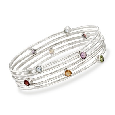 Ross-Simons 2.30 ct. t.w. Multi-Stone Jewelry Set: 5 Bangle Bracelets in Sterling Silver