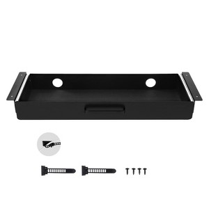 VEVOR 22" Wide Under Desk Drawer Slide Out, Under Desk Mounted Pull-out Drawer Attachment, Hidden Desktop Storage Organizer, 25x9x3 in, Black - 1 of 4