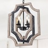 Bella Depot Retro White Wood Chandelier Metal Pendant Kight with 4-Light - image 2 of 4