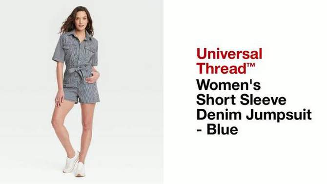 Women's Short Sleeve Denim Jumpsuit - Universal Thread™ Blue, 2 of 7, play video