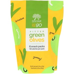 Divina - Olives - Green - Pitted - Case of 6 - 6.35 oz - 1 of 1