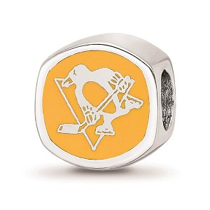 Black Bow Jewelry Sterling Silver Pittsburgh Penguins NHL Bead Charm - 1 of 4