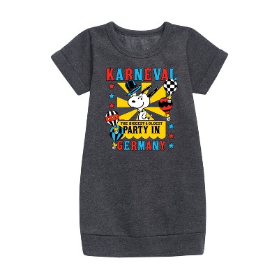 - Peanuts - Karneval Biggest Oldest Party Germany Graphic Short Sleeve Fleece Dress