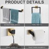 Itopfox 15 pcs bathroom hardware set 23.6 inch towel bars towel rings toilet paper holders hooks wall mounted matte black gold - 3 of 4
