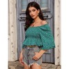 WhizMax Women Top Casual 3/4 Sleeve Floral Blouse Shirts Shoulder Tops Square Neck Floral Boho Smocked Blouses shirt - 3 of 4