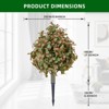 2 Pack Artificial Topiary with Ground Spike, UV Resistant Faux Greenery Shrubs, Fake Christmas Evergreen Plant for Front Porch Garden - 2 of 4