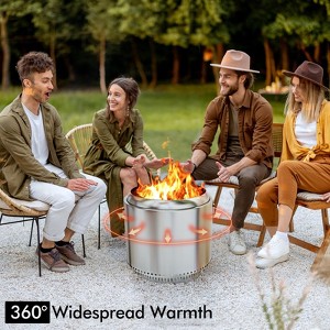 27 inch Smokeless stove with air switch, portable wood-burning stove, outdoor low-smoke stove, camping, backyard, and terrace picnics - 1 of 4