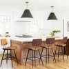 Arceso Bentwood Counter Height Bar Stool Set of 4, PU Leather Upholstered Barstools with Back, Bar Chairs 24.5 Inch - 2 of 4