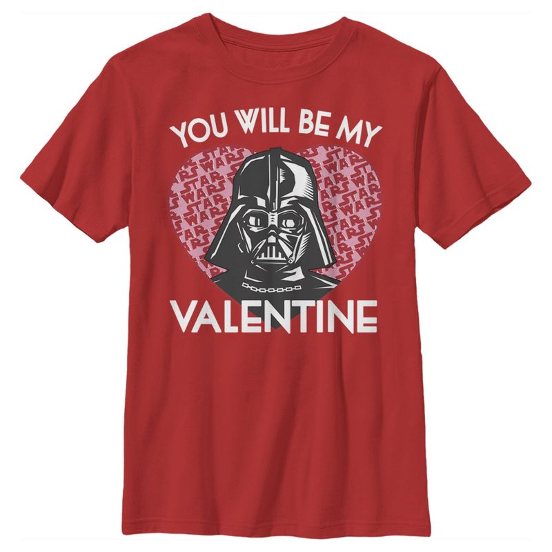 Boy's Star Wars Valentine Darth Vader Invitation T-Shirt, 1 of 5