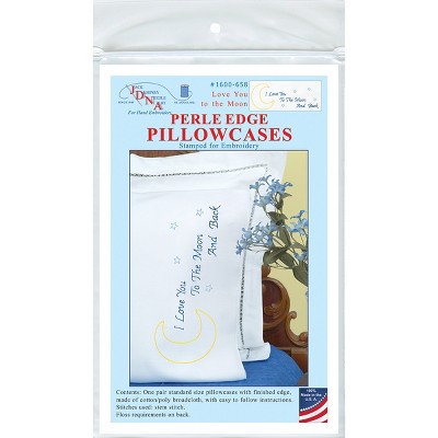 Jack Dempsey Stamped Pillowcases W/White Perle Edge 2/Pkg-Love You To The Moon