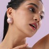 SOHI Women's Blush Pink Ribbed Stud Earrings - 3 of 4