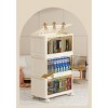 Chery Life 19.69"¡Á11.81"¡Á31.1" 3 Tiers Side Wide Folding Storage Cabinet, Plastic Storage Cabinet with Wheels - 2 of 4