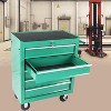 5-Drawer Heavy Duty Tool Cart, Industrial Steel Rolling Tool Chest with 4 Wheels, Multifunctional Workshop Storage Organizer for Garage, Green - 2 of 4
