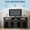 Double Dog Crate Furniture,Heavy Duty Dogs Cage XL Dogs House Indoor with 3 Storage Shelves,Black - 3 of 4