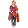 NCAA Clemson Tigers Checkered Faux Shearling Throw Blanket - 2 of 2