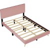 Streamdale Pink Corduroy Queen Platform Bed Frame with Stripe Headboard - 4 of 4