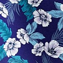 navy tropical blossoms